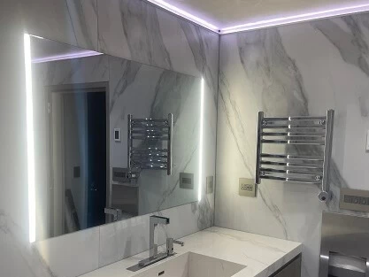 Custom Bathroom Mirror TV with Light Effects
