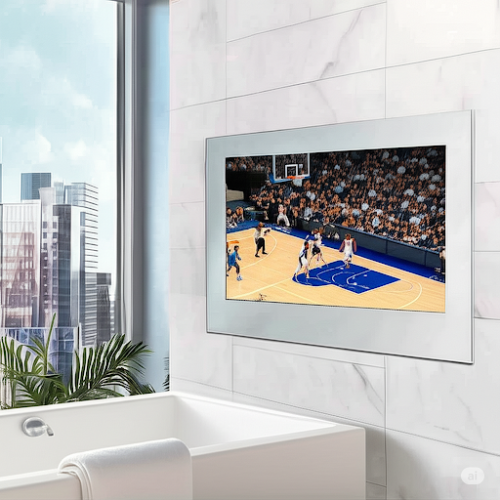 mirror bathroom tv